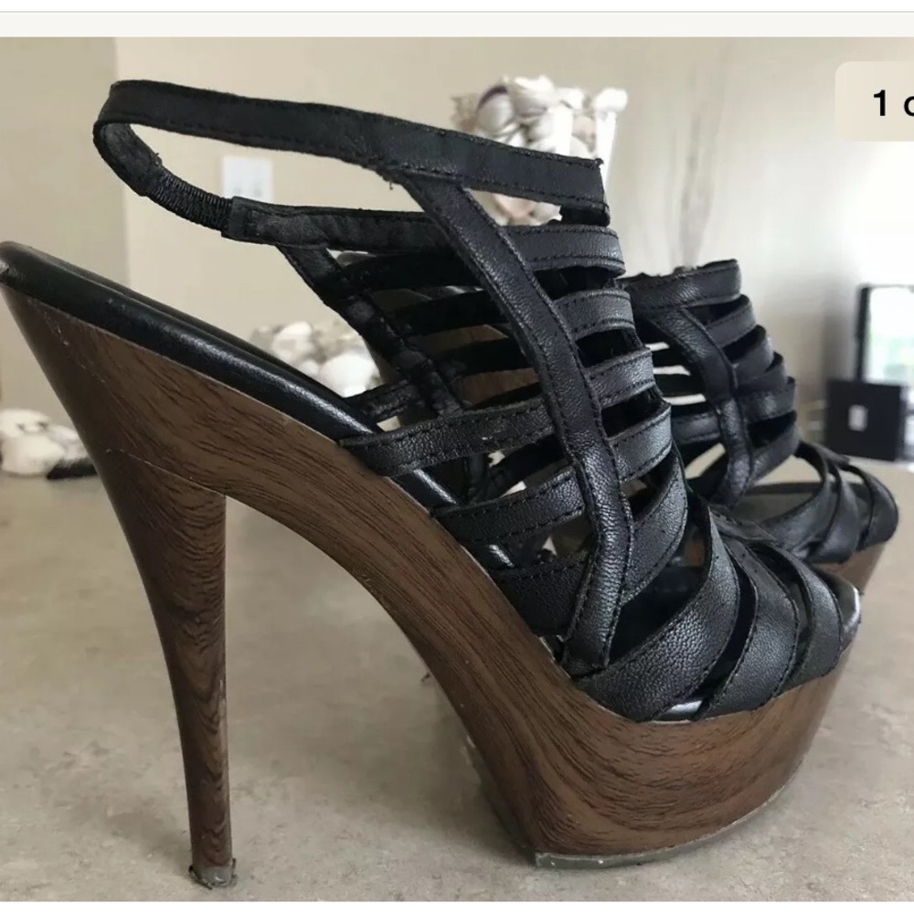 Jessica Simpson Gladiator zipper platform heels 6